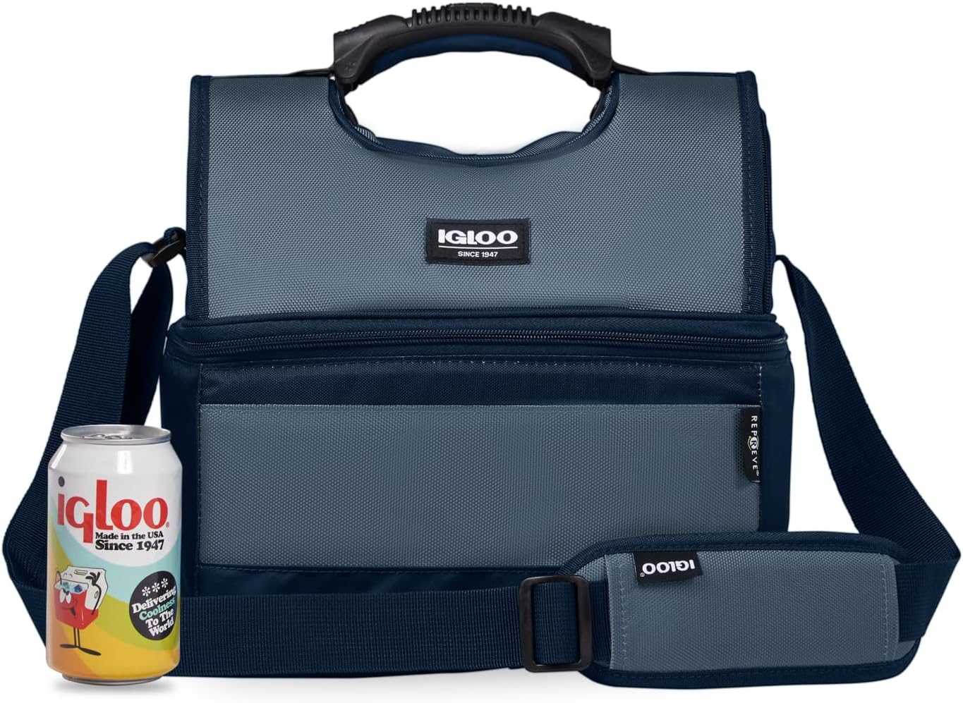 Igloo 16-Can Dual Compartment Insulated Gripper Lunch Bag - Green image number 6
