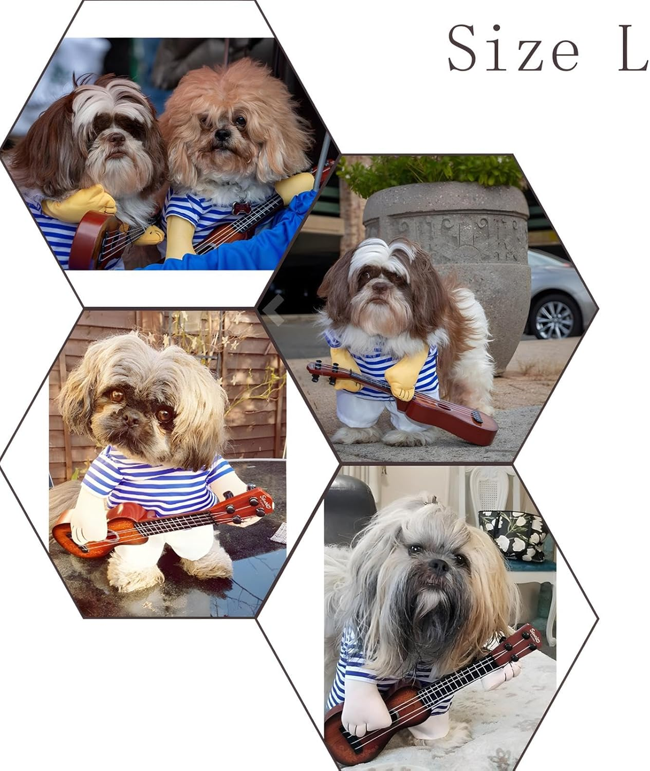 NACOCO Pet Guitar Costume Dog Costumes Cat Halloween Christmas Cosplay Party Funny Outfit Clothes (L) image number 6