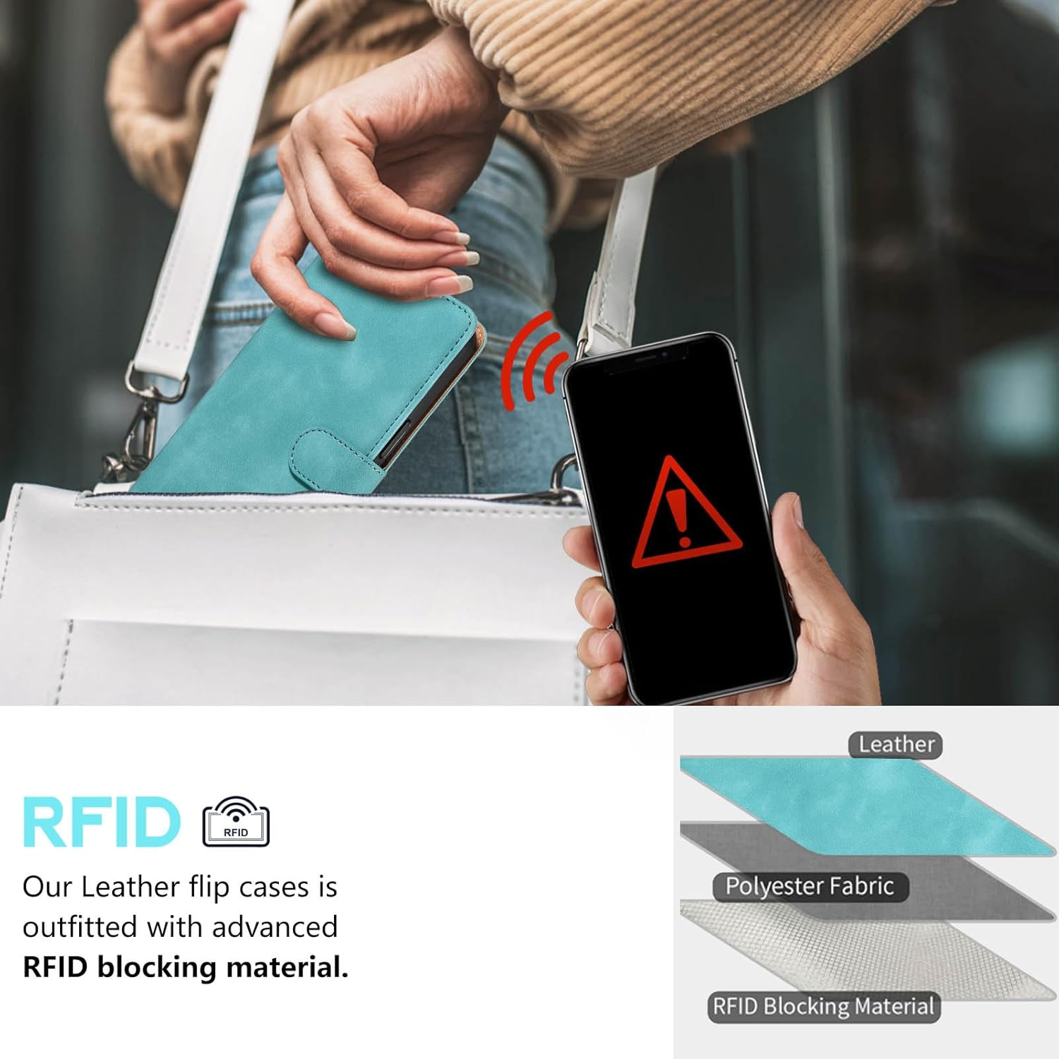 GOTOURED for Iphone 14 Pro Max Case Wallet,Phone Case 4 Card Slots, [RFID Blocking] [Wrist Strap] [Kickstand] Magnetic Shockproof Protective Leather Flip Cases Cover for Iphone 14 Pro Max (Green) image number 6