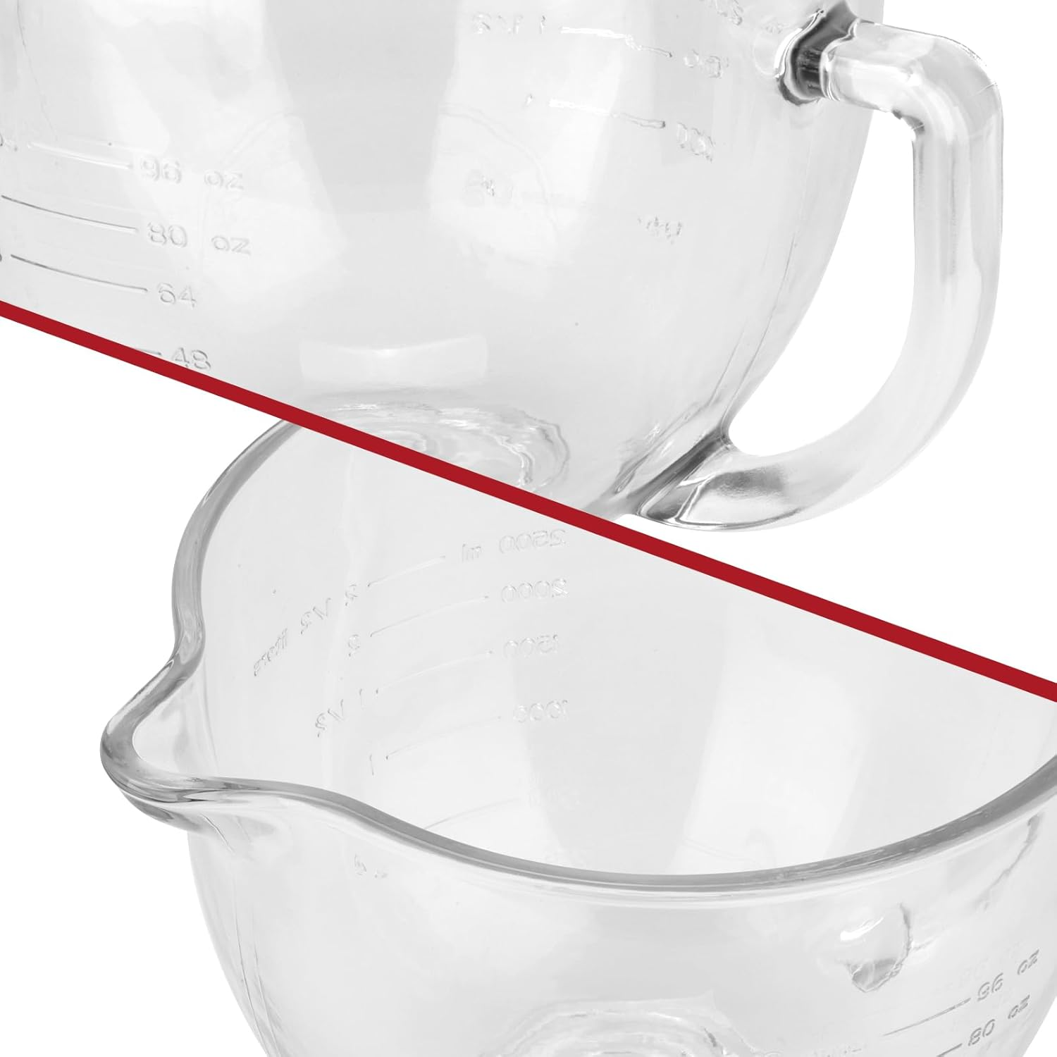 Kltchonald Tilt-Head Stand Mixer Glass Bowl, 5 Qt,Compatible with Kitchenaid Artisan 5KSM125, 5KSM150, 5KSM175, 5KSM7580, KSM150, RRK150,K45, K45SS, KSM75, KSM90, Ksm95,Classic without Lid - Blue image number 2