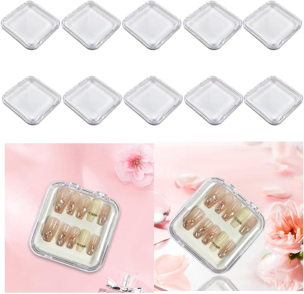 Generic 10X Press on Nail Storage Boxes Nail Art Display Holder Acrylic Nail Storage Container, White image number 3