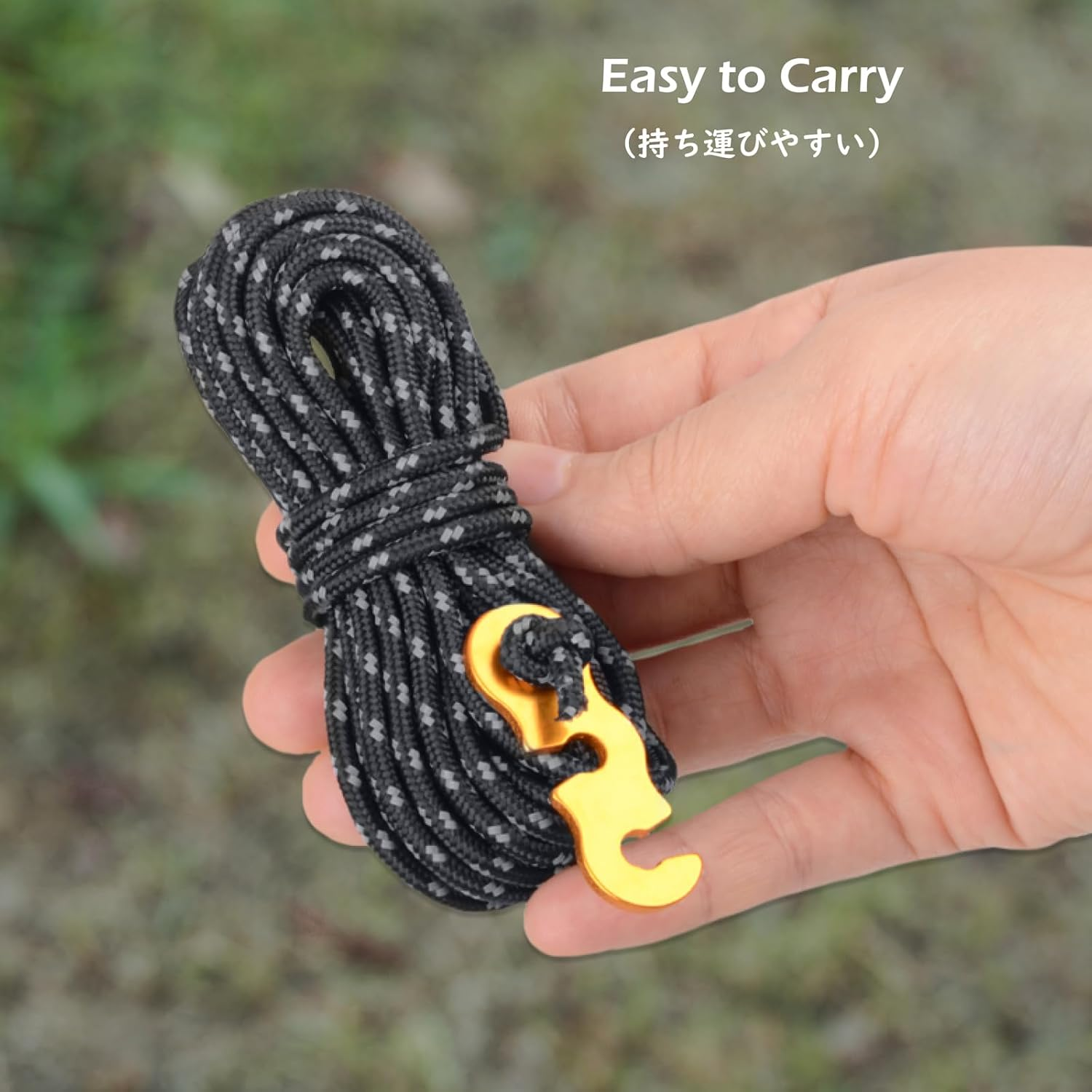 TRIWONDER Reflective Guyline, Tent Cord Nylon Paracord Rope with Guyline Adjuster for Camping Tent, Outdoor Packaging (Black - 8 Pack) image number 5