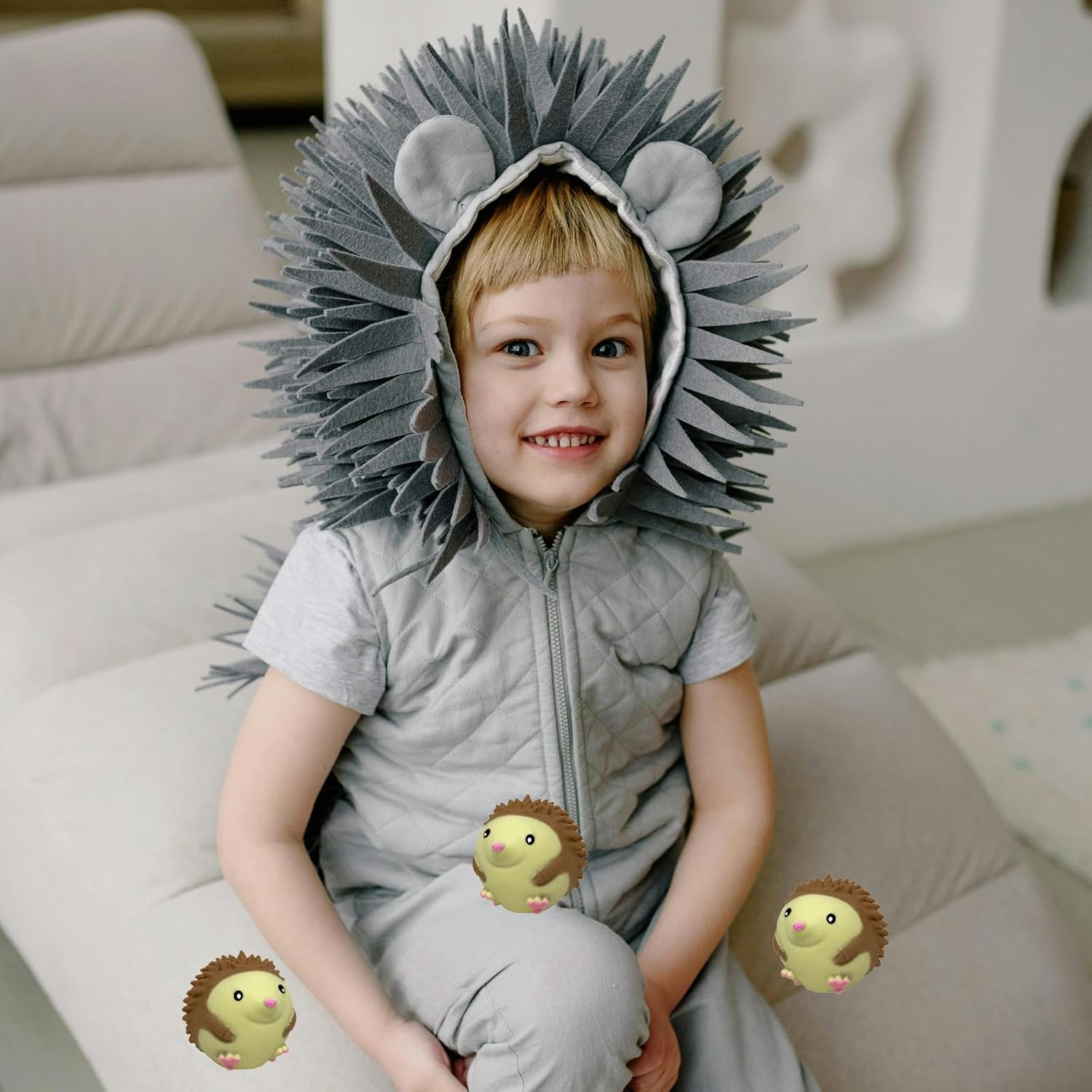 Hedgehog Squishy Stress Balls for Kids and Adults, Stretchy Stress Relief Ball Squeeze Toys, Soft Dough Balls, Squeeze Ball Squishy Toys for Party Favors Birthday Gifts, Easter Basket Stuffers