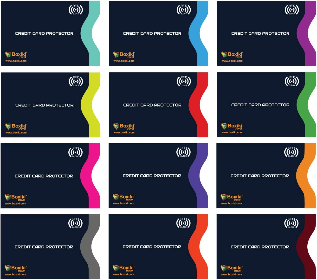 Boxiki Travel Set of 12 RFID Blocking Sleeves Best Way to Protect Your Cards from Electronic Theft. Durable, Lightweight and Compact Design to Fit in Any Pocket or Purse. (Navy Blue)&hellip; - Black Money Belt + Rfid Sleeves Navy Blue (6 Credit Card + 2 Passport) image number 7