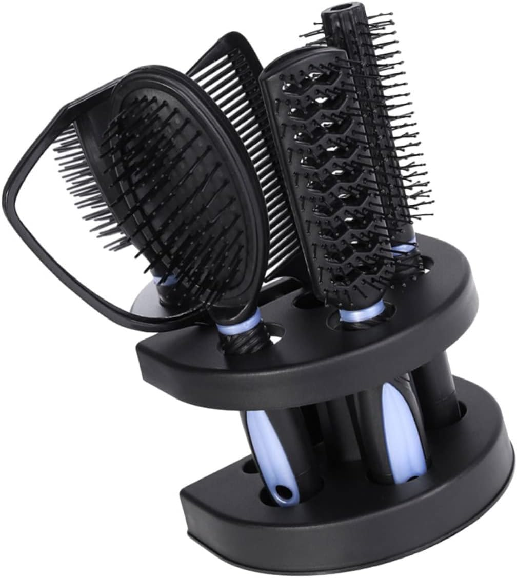 ELAYARD 5Pcs Professional Hair Salon Comb Set Static Brush Styling Tools Detangling Hair Brush Curls Comb Mirror Kit image number 6