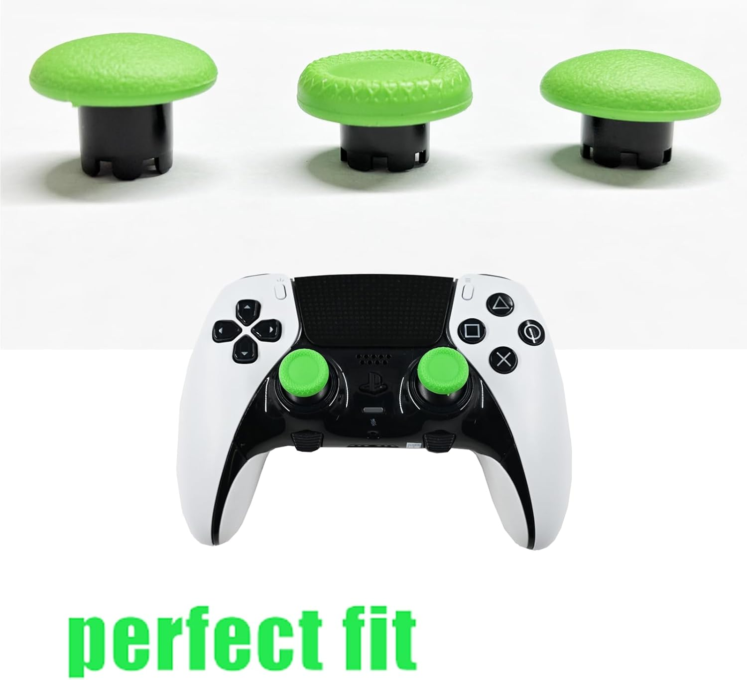 6 Pcs Metal Thumbsticks for PS5 Edge Controller, 4 Pcs Back Paddles Triggers Buttons for PS5 Dualsense Controller, Replacement Accessories Parts for PS5 Edge Controller Analog Joystick(Green) image number 4