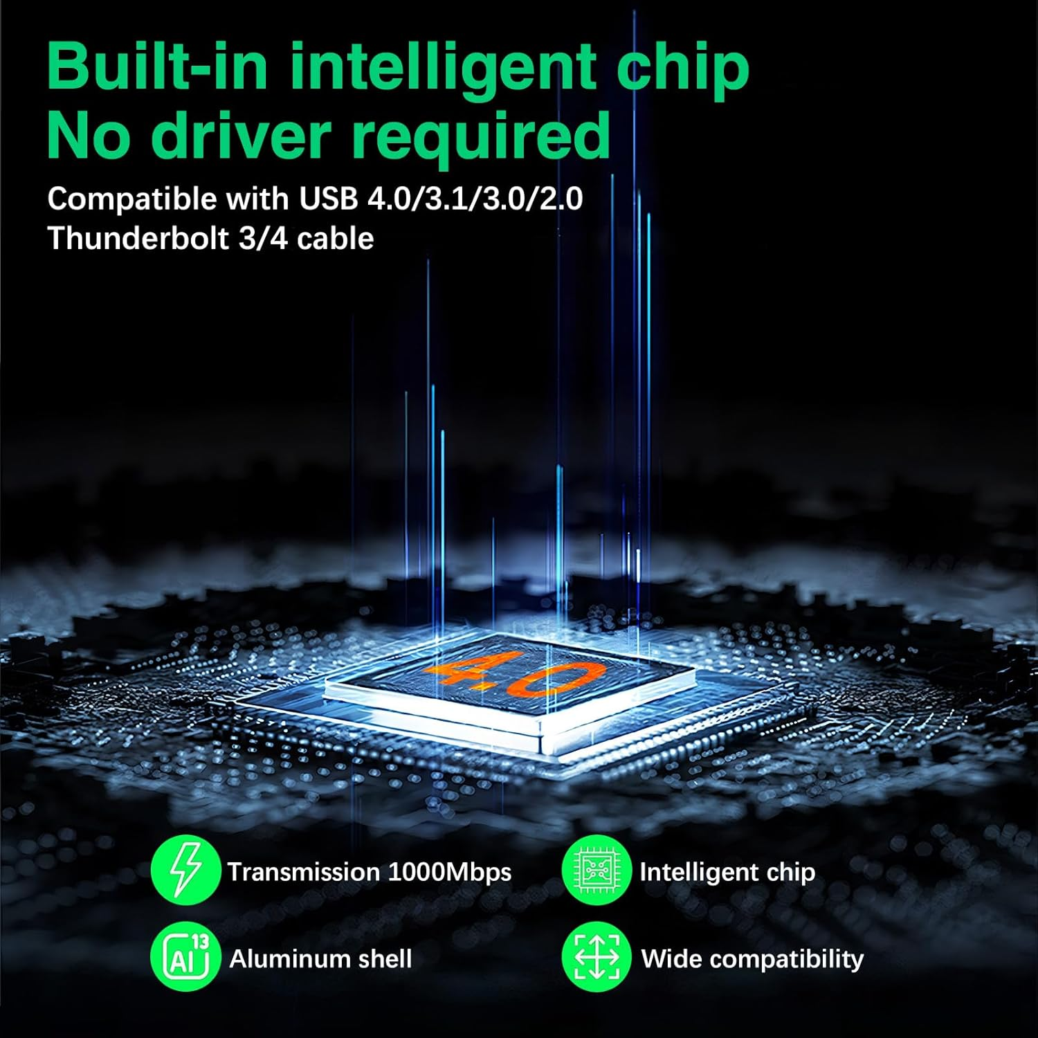 Duttek USB C to Ethernet Adapter, USB C to RJ45 Gigabit Adapter 1000Mbps, Type C Female to RJ45 Male Connector for Macbook Pro/Chromebook, Thunderbolt 3 Type C Network Dongle image number 4