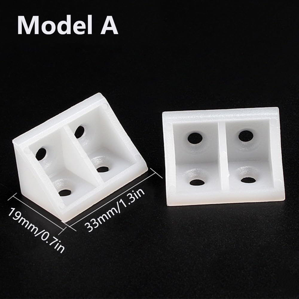 Sagasave L Angle Brackets, Plastic Furniture Corner Brace Shelf Support, 90 Degree Brackets, 10 Pieces, 33*19Mm, White, Corner Mount image number 4