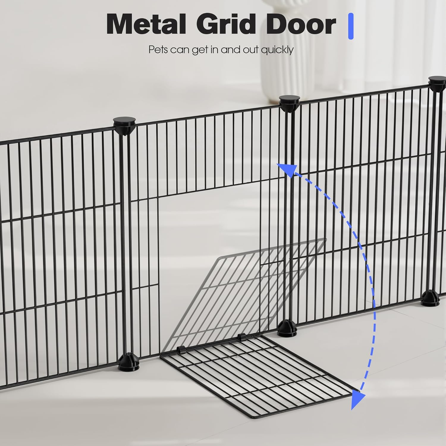 Pet Playpen, 20 Panels Small Animals Cage DIY Metal Wire Portable Yard Fence with Door for Indoor/Outdoor Use, Ideal for Guinea Pigs, Puppy Pet
