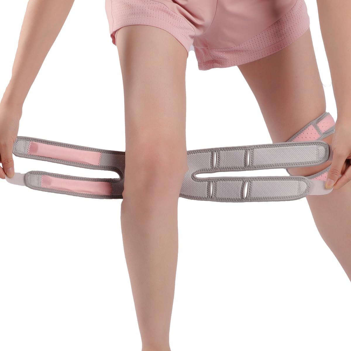 2-Pack Patella Knee Brace for Men & Women - Adjustable Patellar Tendon Support Strap for Pain Relief, Arthritis, Tendonitis - Ideal for Running, Basketball, Tennis & Gym (Pink) image number 6