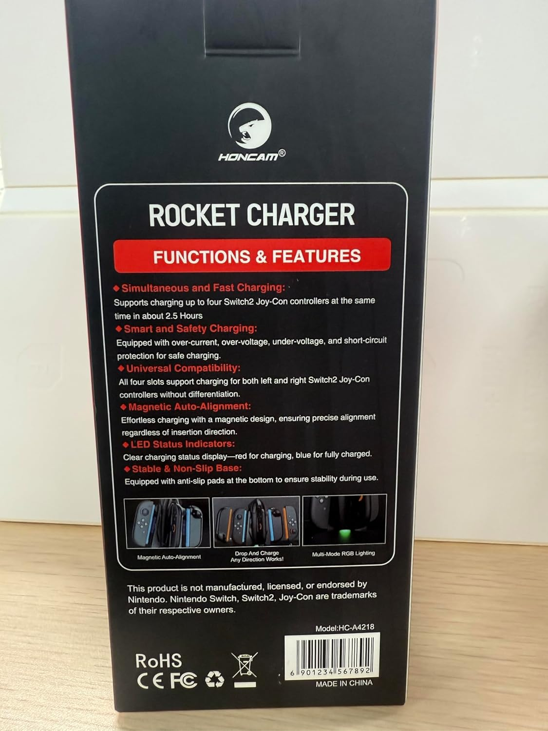 Cloudvalley Controller Charging Dock for Nintendo Switch 2 2025 | 4-In-1 Joycon Charging Dock, Portable Controller Charger | with LED Indicator and USB Type-C Charger Cable image number 1