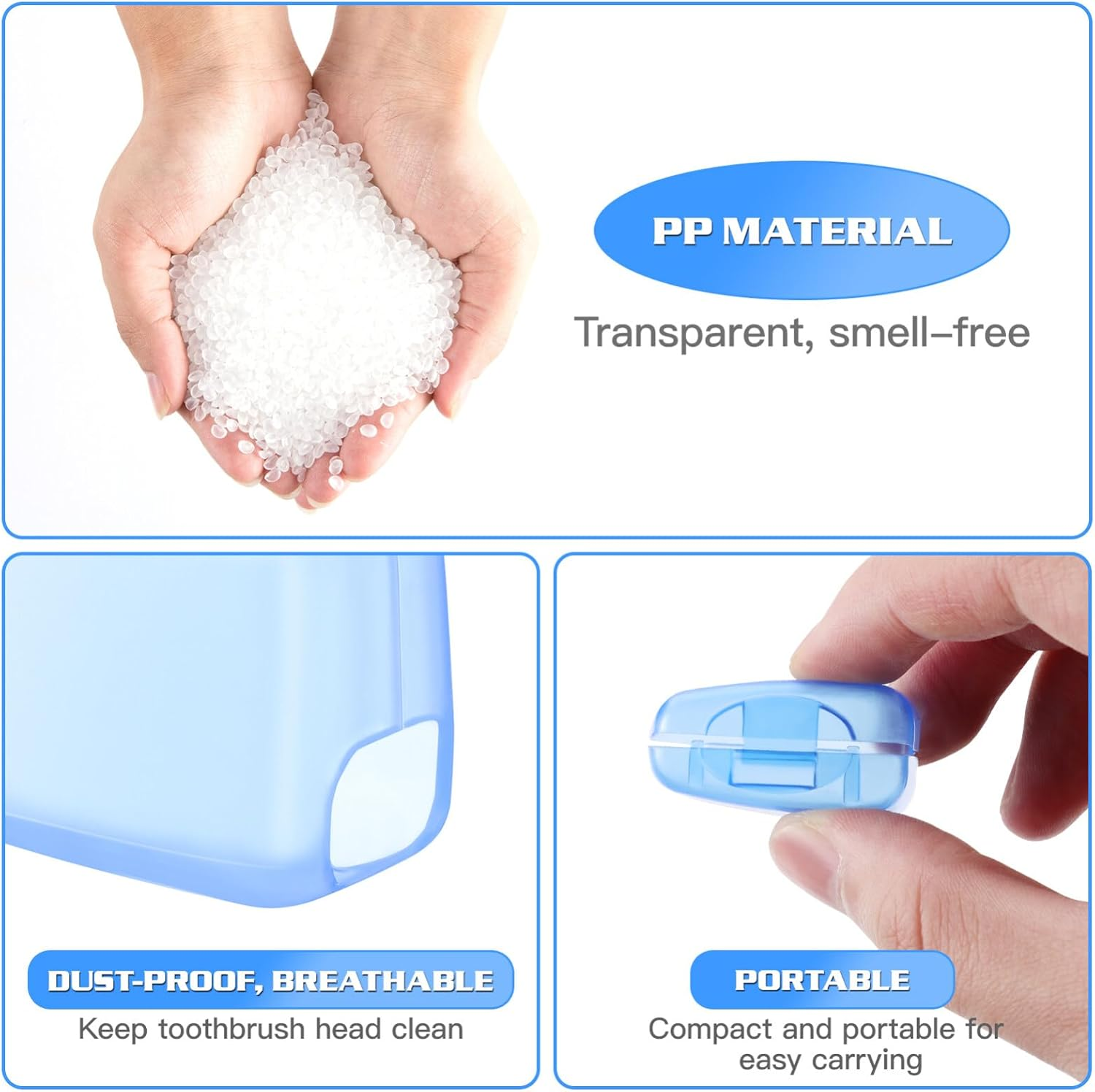 FOMIYES 10Pcs Toothbrush Protector Cap Dustproof Toothbrush Caps Teeth Covers Braces Toothbrush Protective Case Teeth Brushes Tooth Brush Cover Steripods Travel Bracket Toothbrush Head image number 6