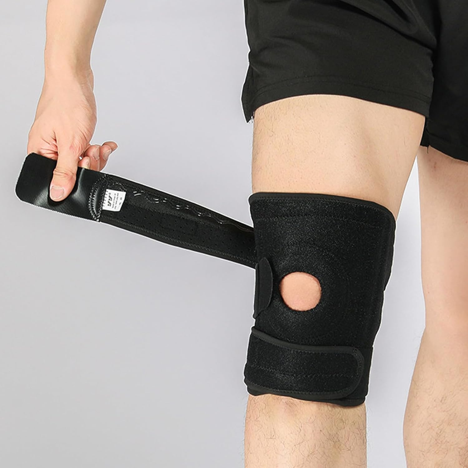 Beleeb Knee Support, Adjustable Knee Brace to Protect Patellar Meniscus, SBR Thickened Shock Absorbers & Dual Sprung Brace to Relif Pain and Sports Injury, Black image number 1