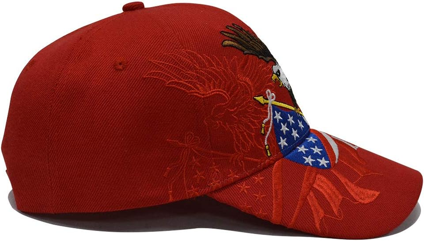 DISHIXIAO USA Baseball Cap Polo Style Adjustable Embroidered Dad Hat with American Flag for Men and Women - 2.Trump 2020-Red image number 6