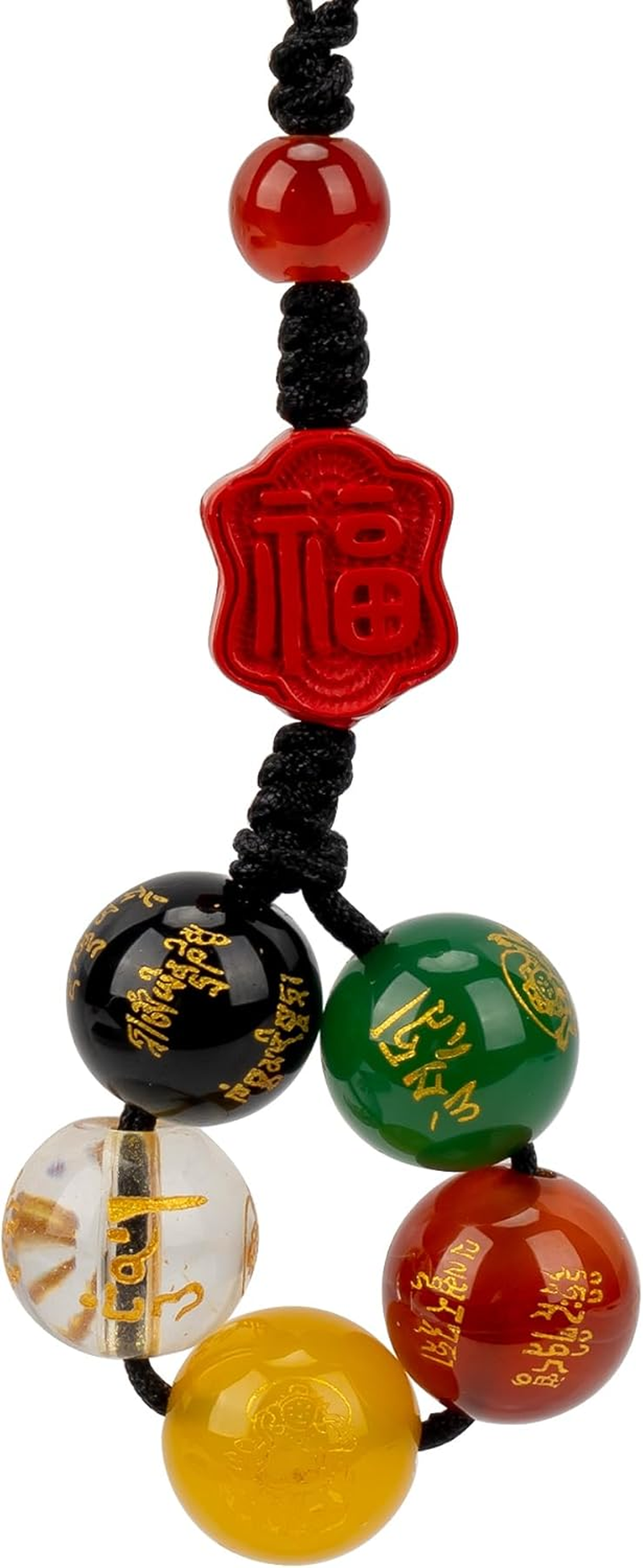 Chiorgone Cinnabar Feng Shui Keychain & Phone Strap &ndash; Five Roads God of Wealth Charm for Prosperity, Versatile Pendant for Cars, Keys, and Gifts. image number 3