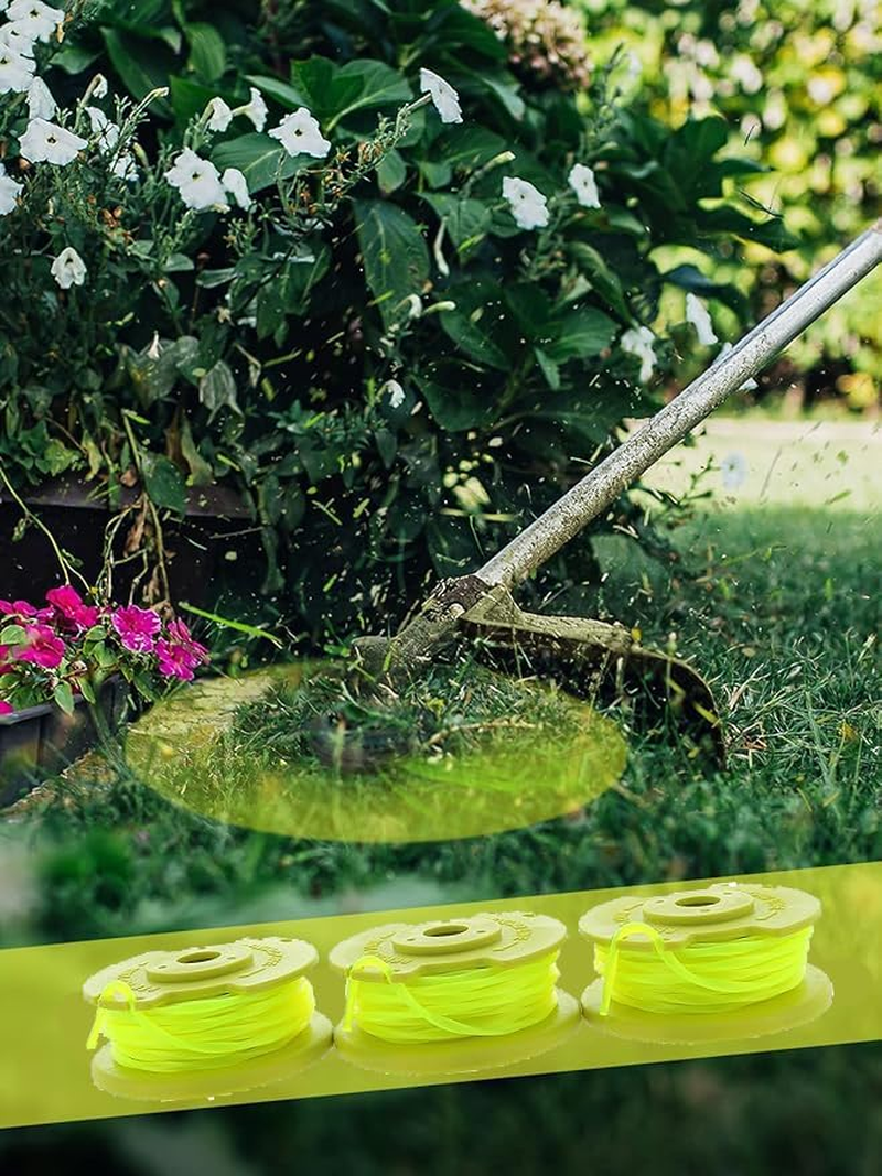 WEZCHUGHAOL String Trimmer Spool Replacement, 0.080 Inch Line, 11 Ft, 8 Spools with 2 Caps, Compatible with Ryobi One+ 18V, 24V, 40V Trimmers image number 3