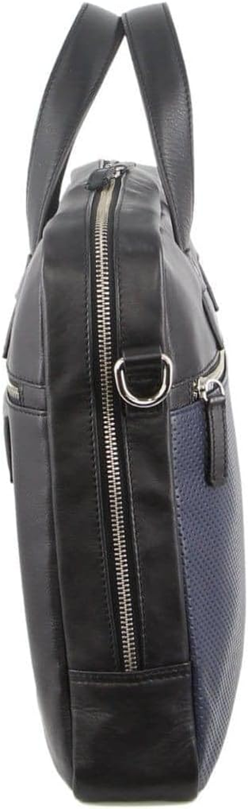 Pierre Cardin Mens Pebbled Leather Computer Laptop Bag Travel Overnight - Black