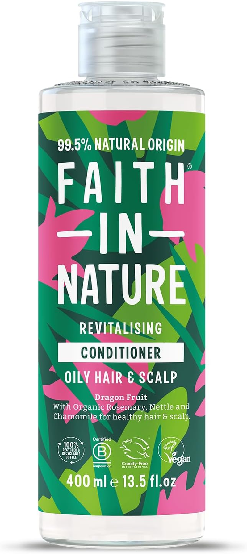 Faith in Nature Natural Dragon Fruit Conditioner, Revitalising for Oily Hair & Scalp, Vegan & Cruelty Free, No SLS, Silicones or Parabens, 400Ml