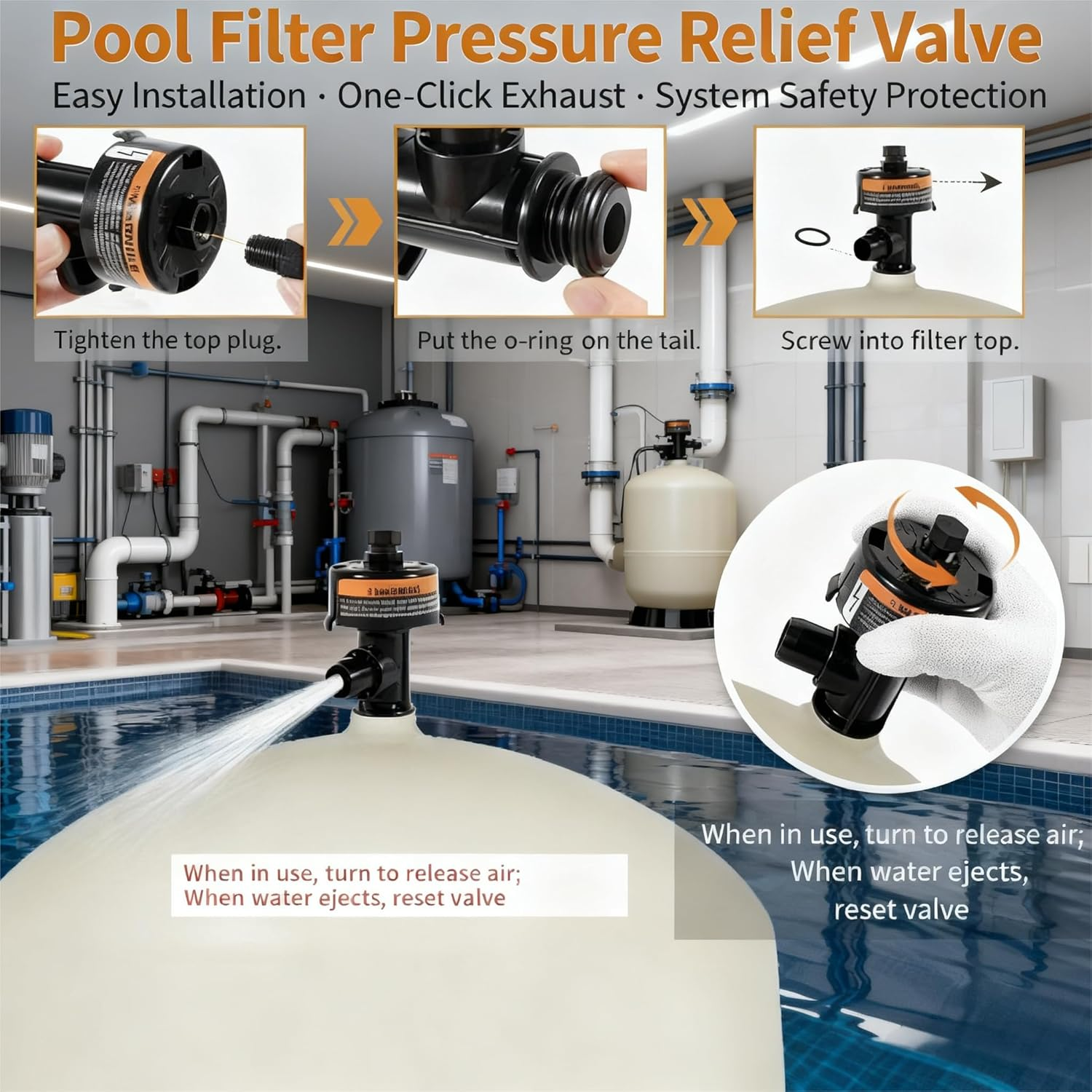 ROHOPE High Flow Air Relief Valve 98209803 Replacement for Most Pentair Filters - 98209800 image number 5