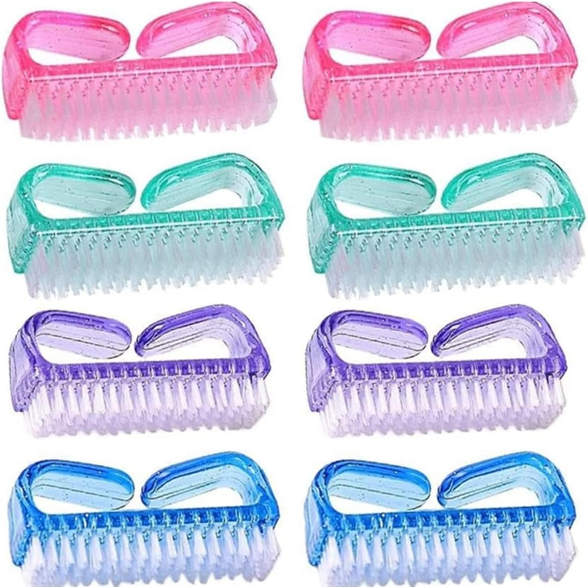 8Pcs Mini Fingernail Scrub Cleaning Brushes, Handle Grip Nail Brush,Cleaning Brushes for Toes and Nails Cleaner(Multicolor)