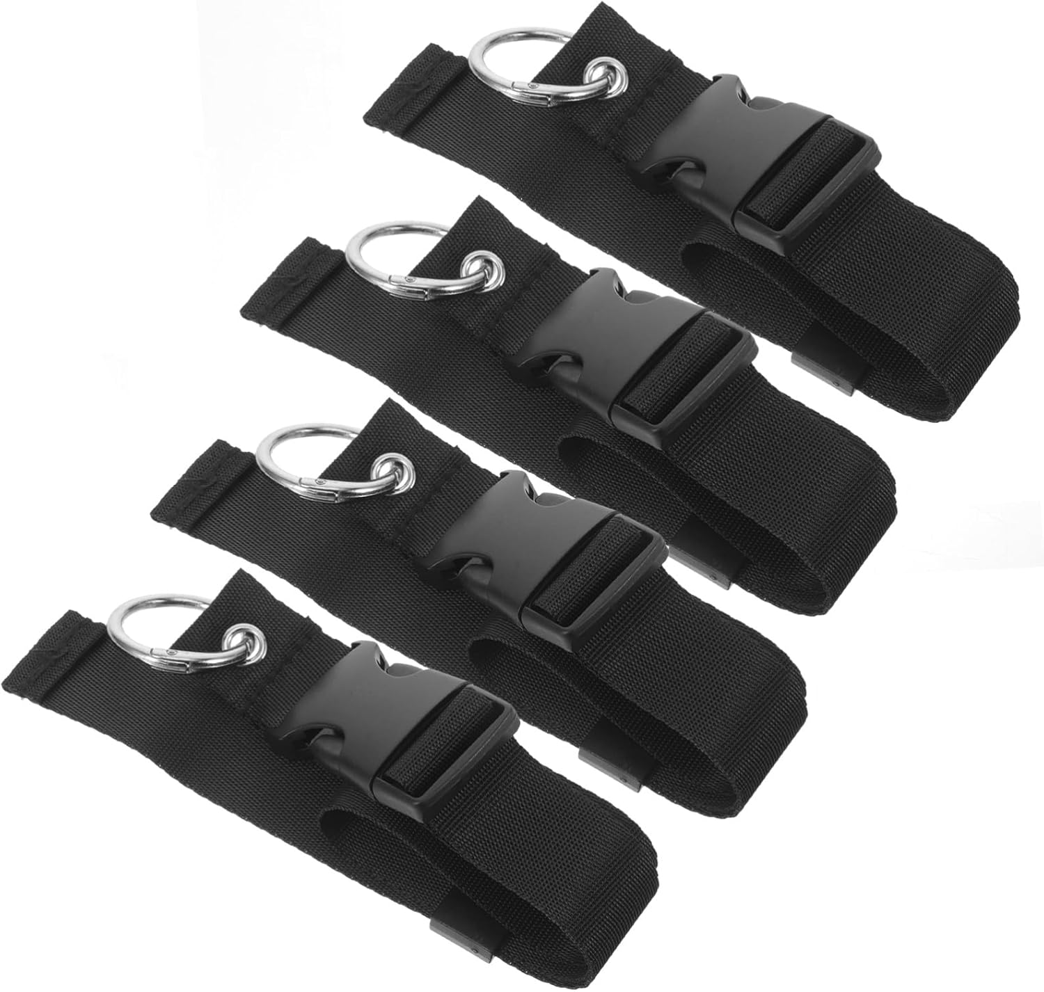 AKOOSY 4Pcs Adjustable Black Luggage Straps for Suitcases, Heavy Duty Travel Belt with Buckle, Portable Anti-Theft Travel Accessories for Outdoor and Suitcase Packing image number 2