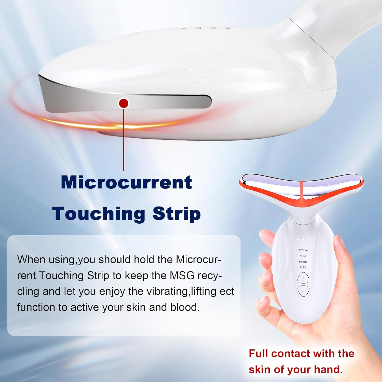 Face Massager Facial Lifting Device Electric Anti-Wrinkle Neck Massage Lift Machine Skin Toning Devices Microcurrent Sculpting Therapy Gua Sha Tool Women 7 LED Colors 4 Modes image number 1