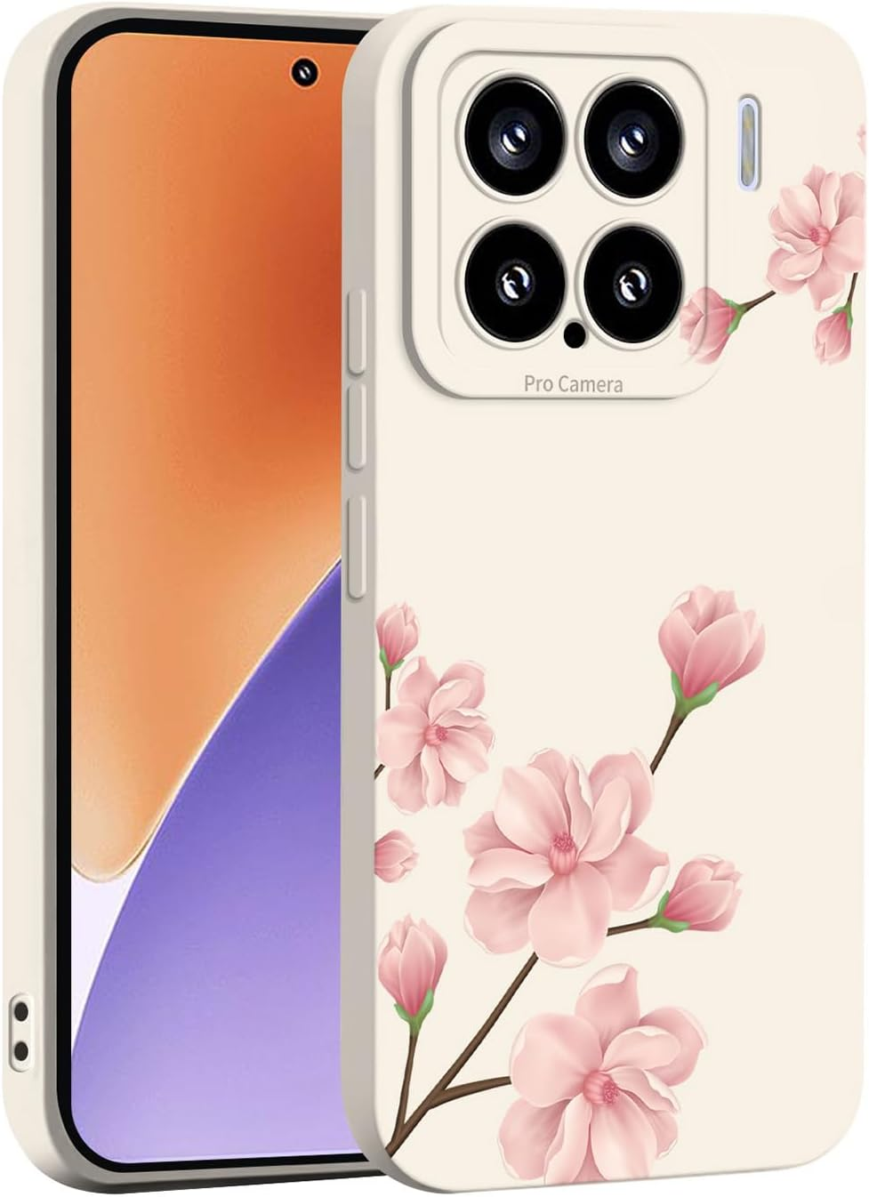 ILING Liquid Silicone Case for Xiaomi 15 5G, Ultra Thin Elegant Flowers and Cute Cartoon Pattern Women'S Mobile Phone Case, Soft TPU Bumper Shockproof Protective Case (White Q07) - Purple Q13 image number 5