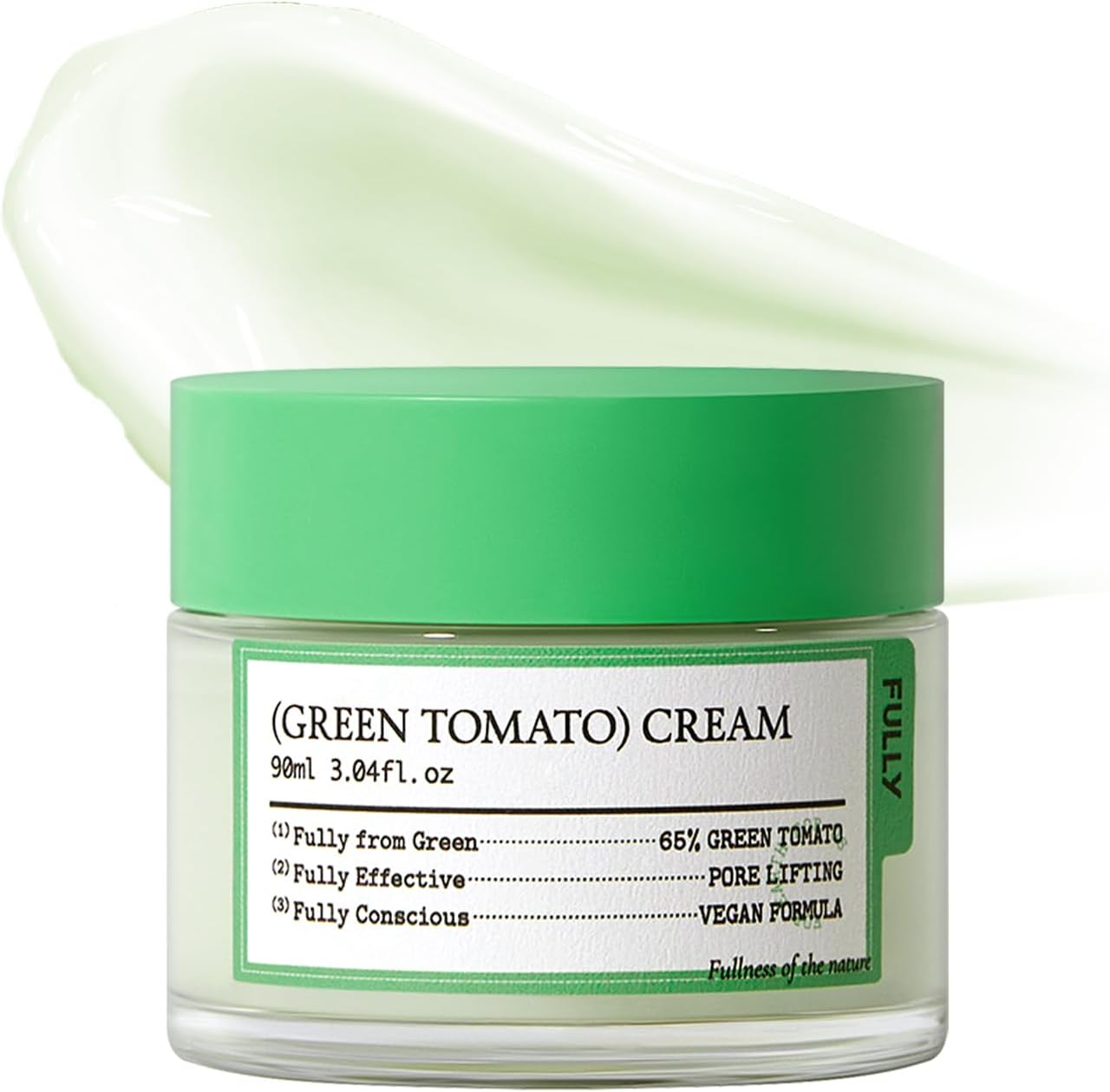 FULLY Green Tomato Facial Cream, Pore Lifting with 65% Green Tomato Extract and Vitamin C, Facial Moisturizer for Hydration and Elastcity, Fragrance Free, Vegan & Dermatologically Tested, 90Ml image number 1