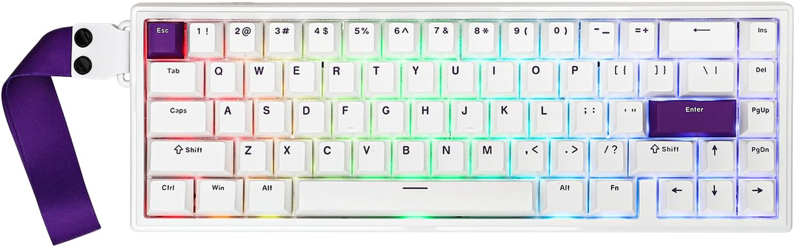 EPOMAKER HE68 Wired Magnetic Gaming Keyboard, 8K Polling Rate, 0.125Ms Latency, RGB Backlight, Gasket-Mount, USB-A to C, Portable for Mac/Pc/Ps/Switch (White)