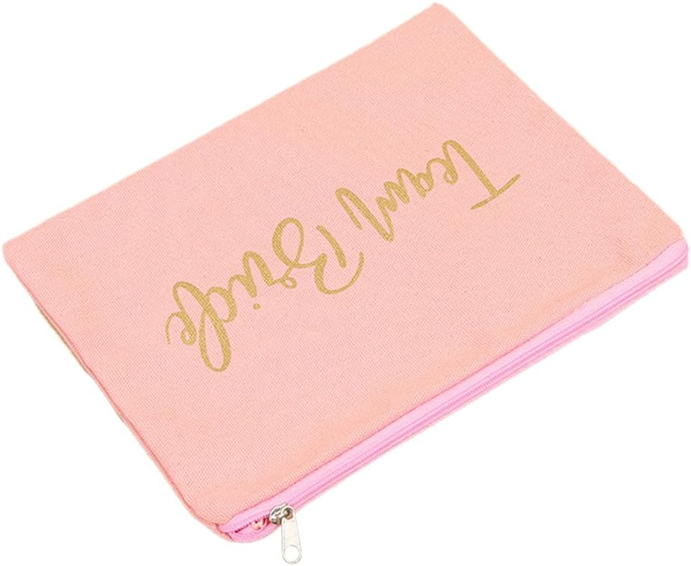 OUDQFCJ Bridal Gifts Hen Party Accessories Linen Bride Make up Bag Party Bag Bridal Shower Hen Night Bride Decoration Cosmetic Bag for Wedding Engagement
