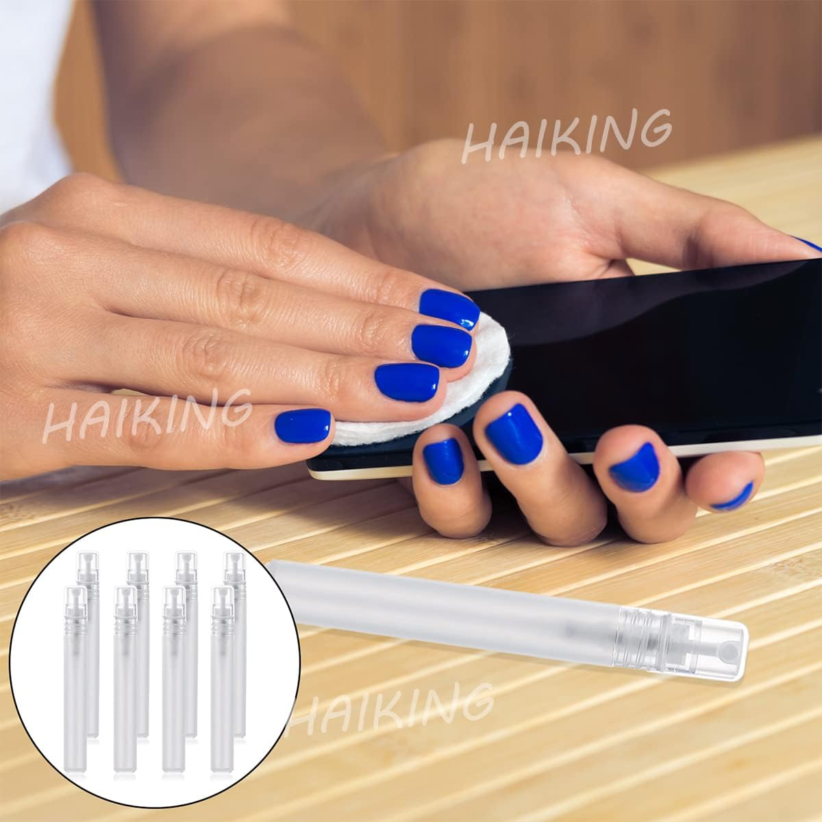 Travel Spray Bottle, 8 Pcs Refillable Mini Plastic Spray Bottles for Perfume Essential Oils, Travel, Cleaning, Makeup Tool (10Ml) image number 1