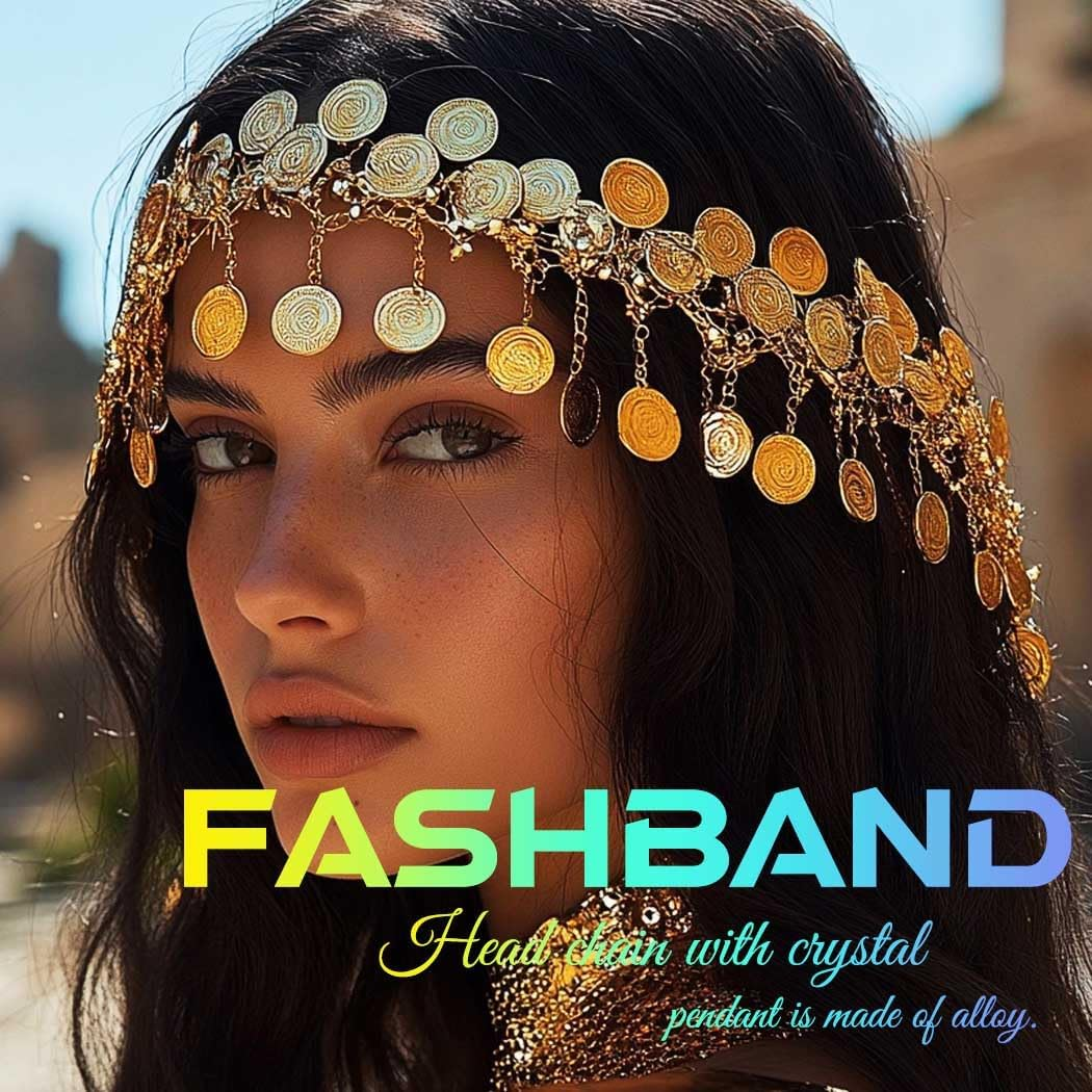 Fashband Gold Sequin Tassel Headband Festival Costume Headpiece Hair Accessories for Women image number 3