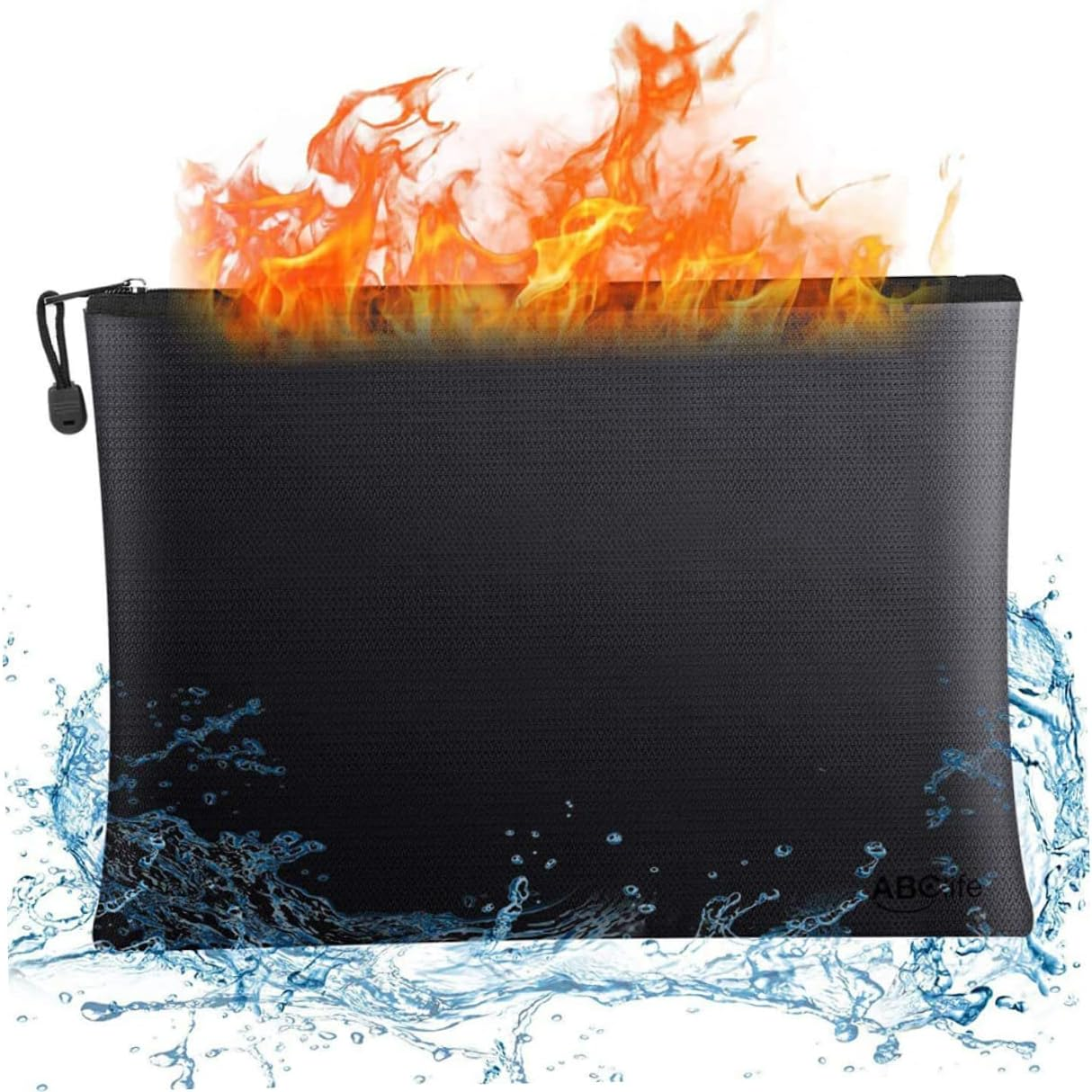 KALLORY Fireproof Document Bag for Home Office Metal Pouch Fireproof Organizer for Important Documents Money Bags Zipper