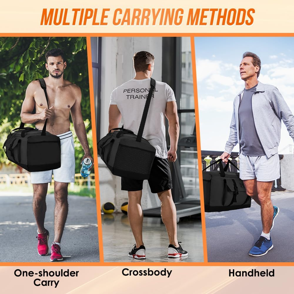 WOTWO 55L Gym Yoga Duffel Bag, Large Capacity Sports Travel Bag with Pockets & Shoe Compartment for Women & Men, Weekender Overnight Bag with Adjustable Shoulder Straps image number 1