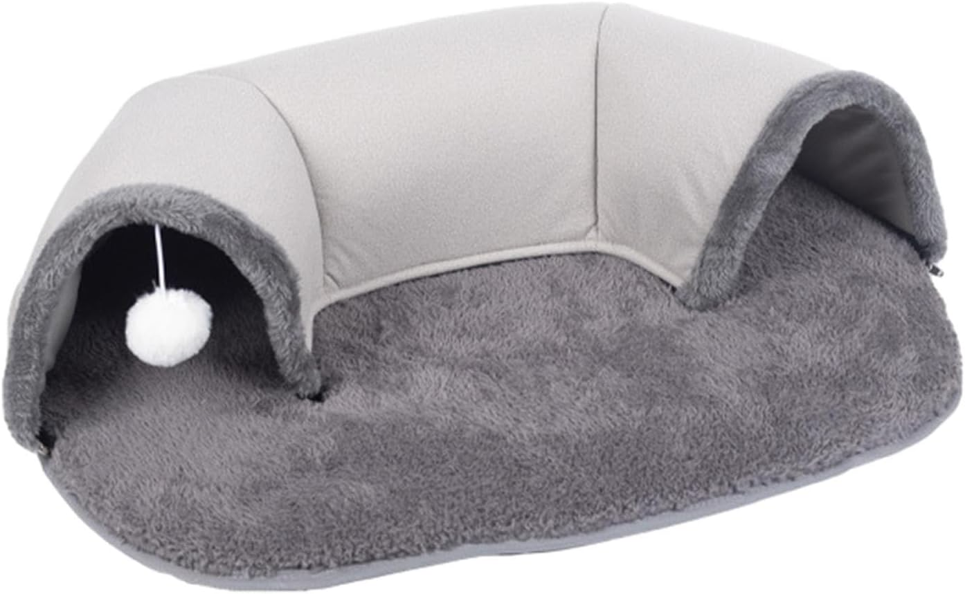 Stgfyxgs Cat Tunnel and Bed Toy, Warm Cat House, Pet Nest, Machine Washable Dog Sleeping Cushion, Multifunctional, 65 X 49 X 17 Cm, with Ball image number 4