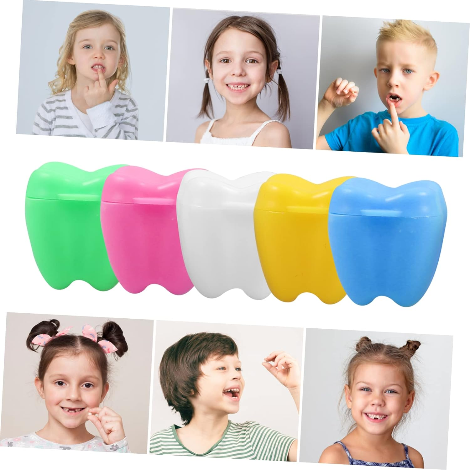 Yardwe 20Pcs Box Tooth Keepsake Box Mixed Style Lightweight Easy Open Teeth Holder for Memories Smooth Surface Personal Info Recording Present image number 3