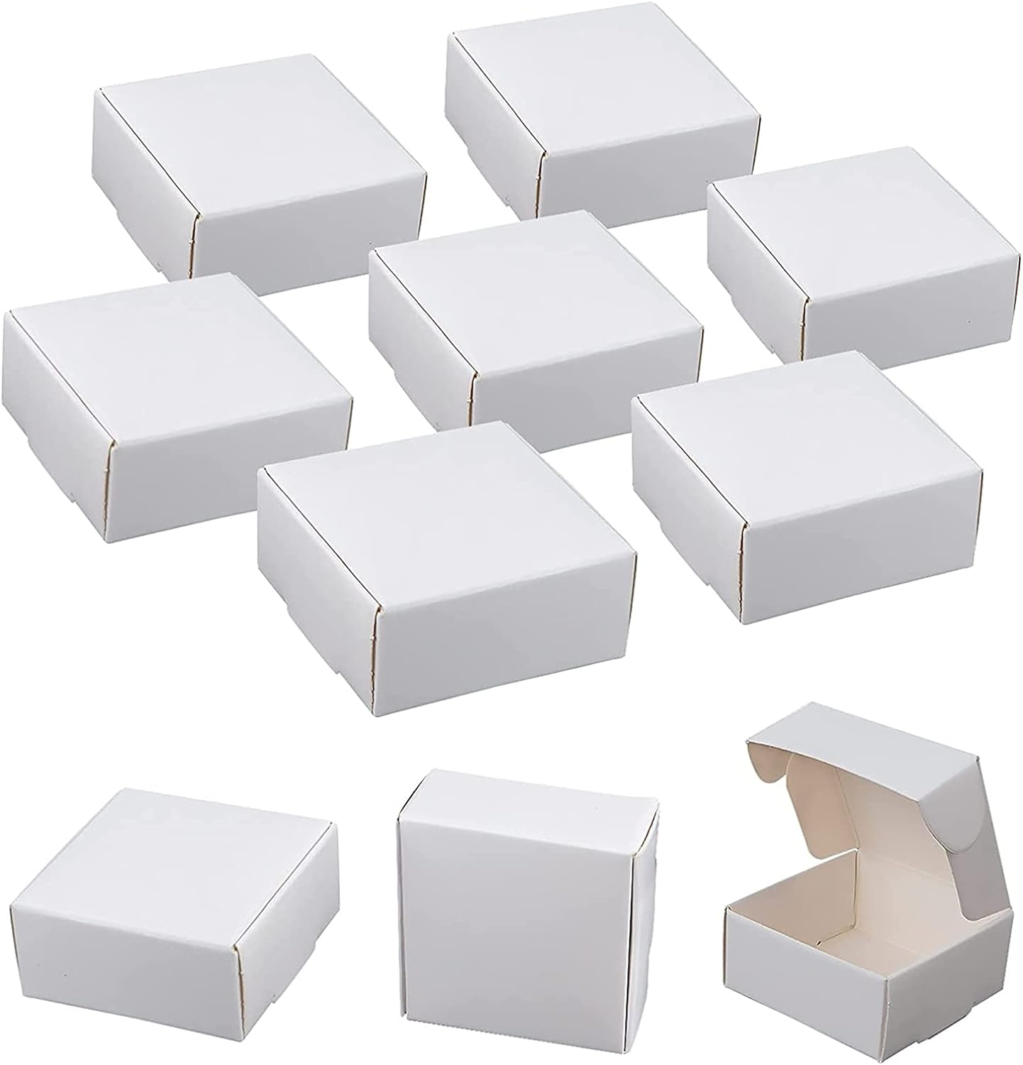 Sdootjewelry Small Gift Boxes 100 Pack, Kraft Gift Boxes Bulk 1.57&rsquo;&rsquo; &times; 1.57&rsquo;&rsquo; &times; 0.98&rsquo;&rsquo;, Ring Boxes Bulk, Small Cardboard Boxes for Jewelry Packaging, Brown