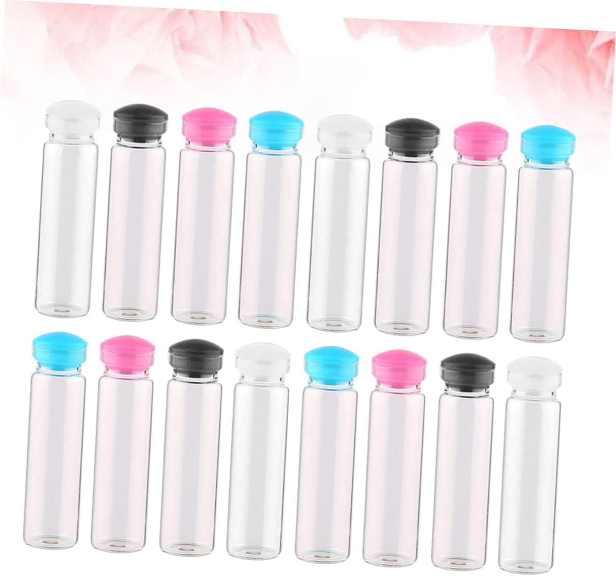 COHEALI 50Pcs Small Mini Glass Jars Decorative Bottles Corks for Diy Wish Perfume Decorative Projects