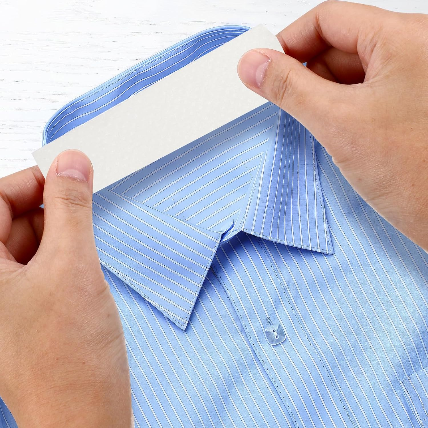 TEHAUX 3 Rolls Collar Protector Tape for Shirts and Caps Invisible Sweat-Absorbing Collar Covers White 2.5Cm X 800Cm for Uniforms and Lab Coats image number 5