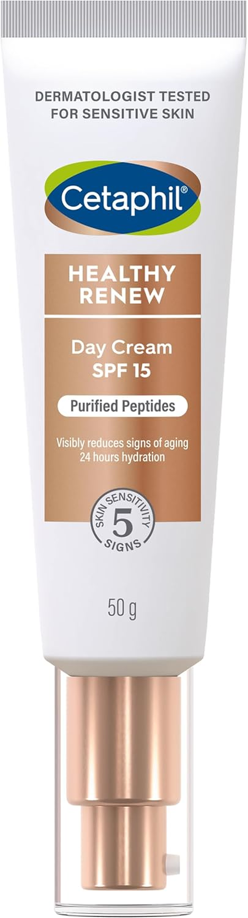 Cetaphil Healthy Renew Day Cream SPF 15, 50G. Anti-Aging Face Moisturiser with Peptides, Retinol Alternative. Contains Niacinamide (Vitamin B3) and Panthenol (B5). Dermatologist Tested for Sensitive Skin. image number 1