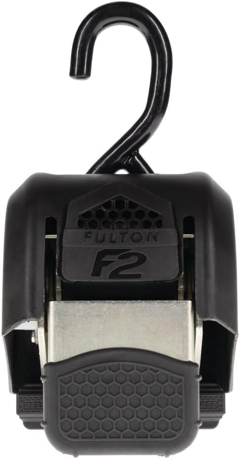 Fulton 2062000 F2 Retractable Boat Transom Tie down Straps (Pair of 2), 2 X 43 Inches Ratchet Tie down Straps, 833 Lbs. Capacity, 2,500 Lbs. Break Strength image number 1