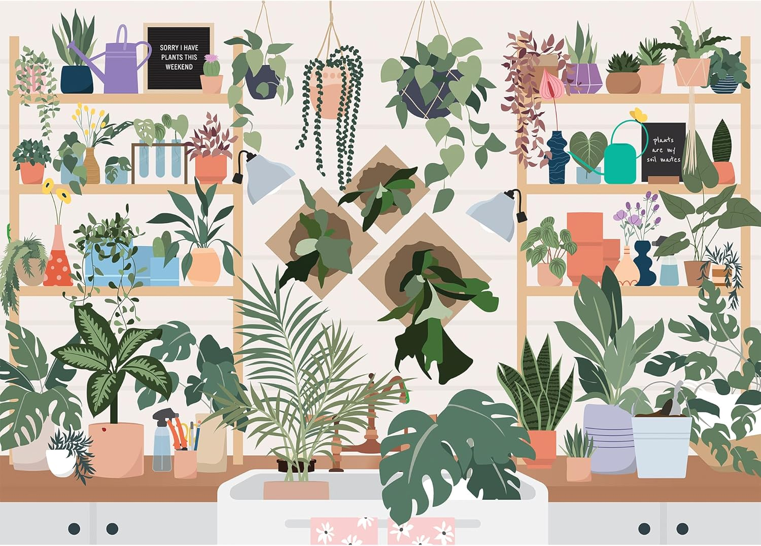 Terras Puzzles - Never Too Plant-Iful 1000 Piece Puzzle - Matte Finish - Plant Garden Lovers - 70X50Cm image number 2