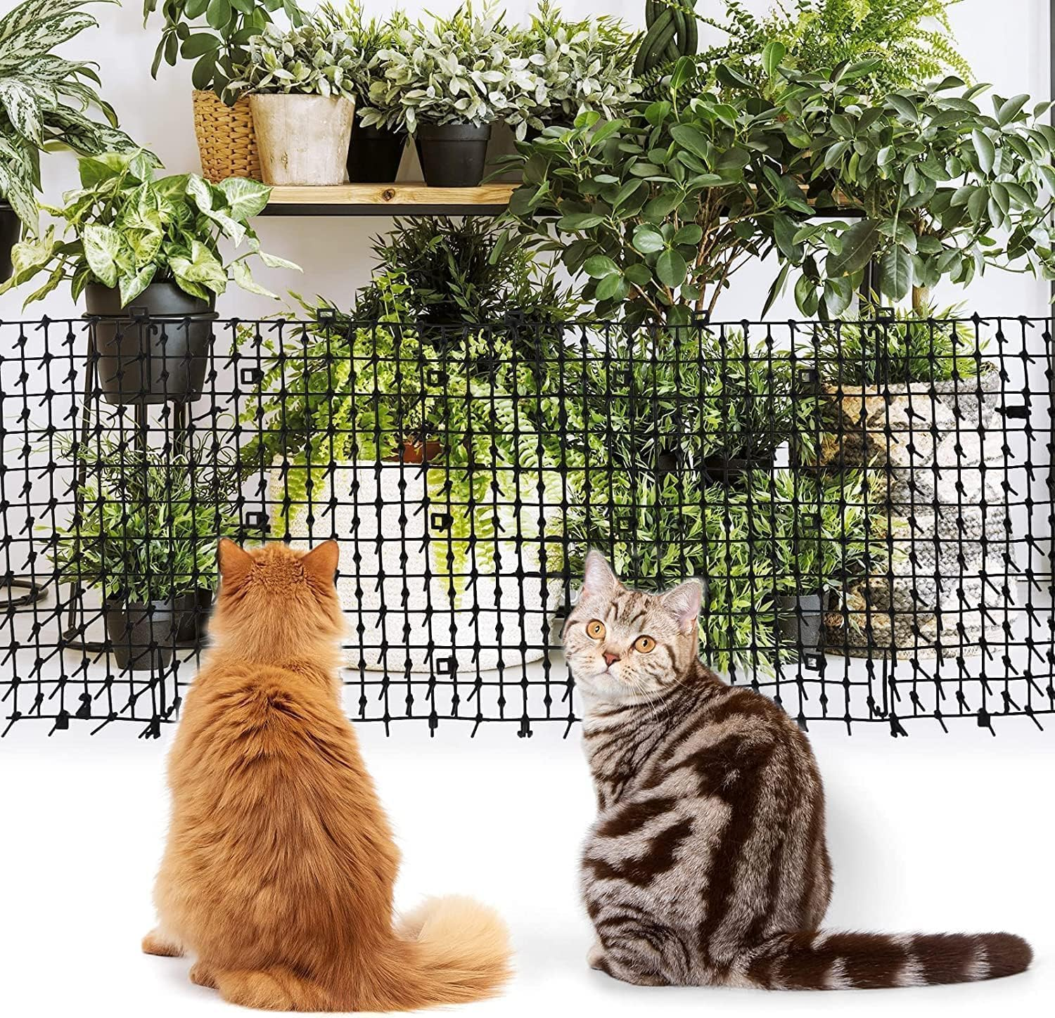 Cat Scat Spike Mat Pet Deterrent Spikes Prickle Mat with Garden Staples for Garden,Porch, Home - Stop Dog Digging/Keep Cat Away