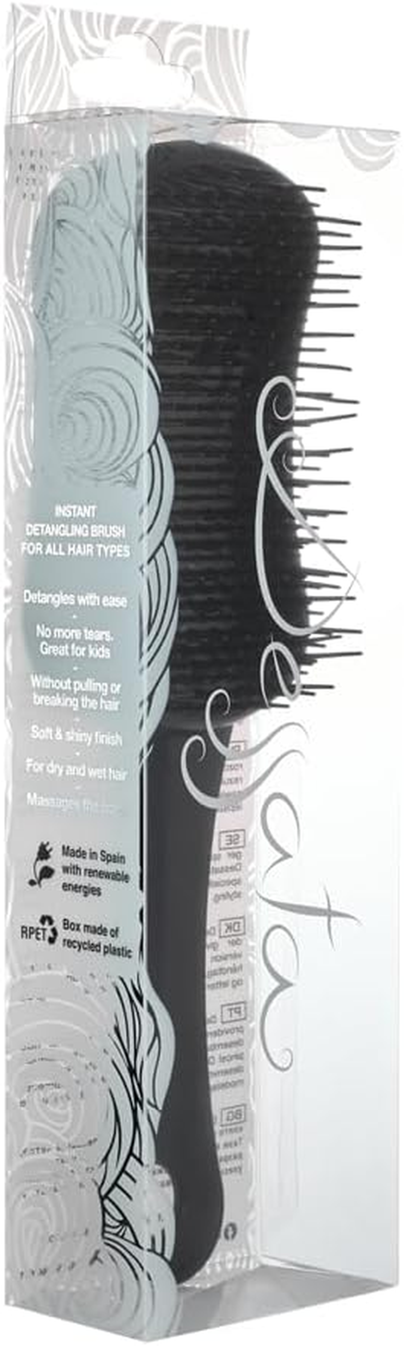 DESSATA Detangling Anti-Tangle Hair Brush with Handle Black image number 3