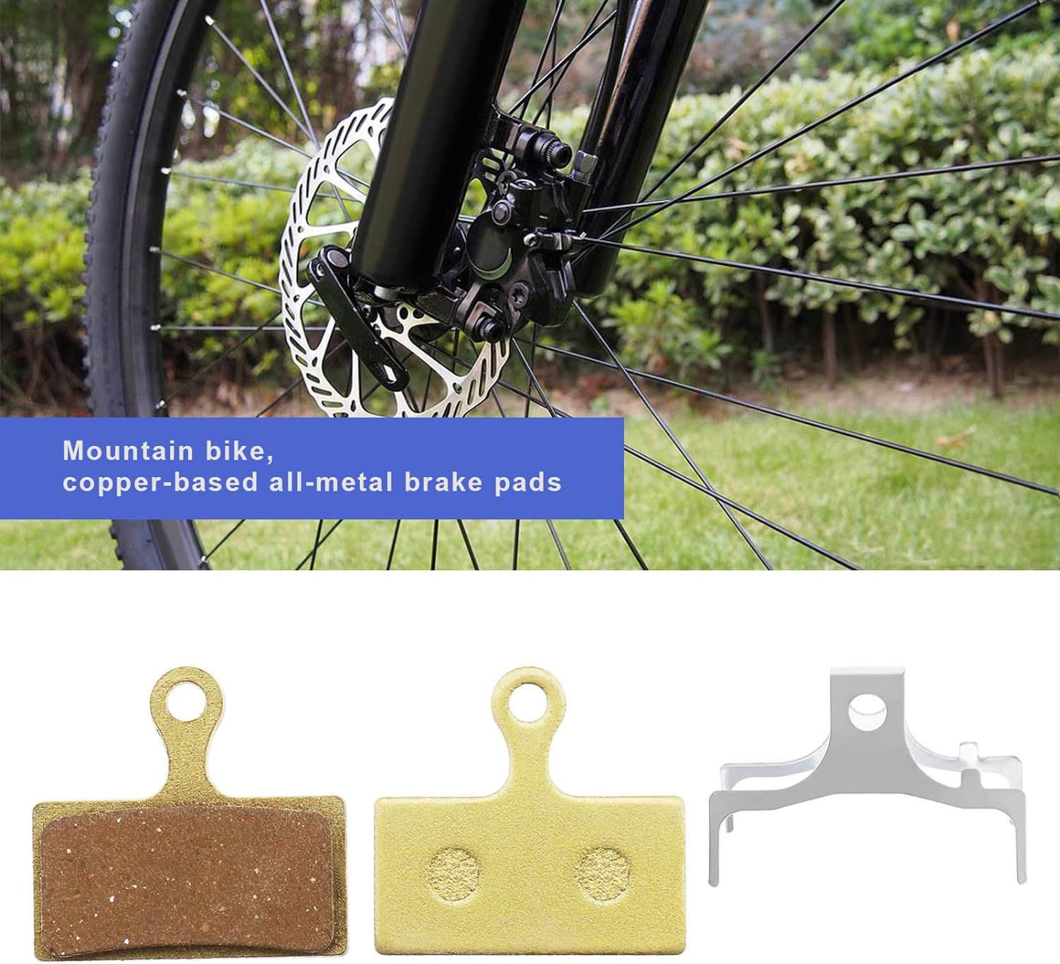 4 Pairs Bicycle Disc Brake Pads Compatible with Shimano Deore M610 M615 M6000 SLX M666 M675 M7000 XT M785 M8000 Saint BR-M820 Disc Brakes Sintered Metal image number 1