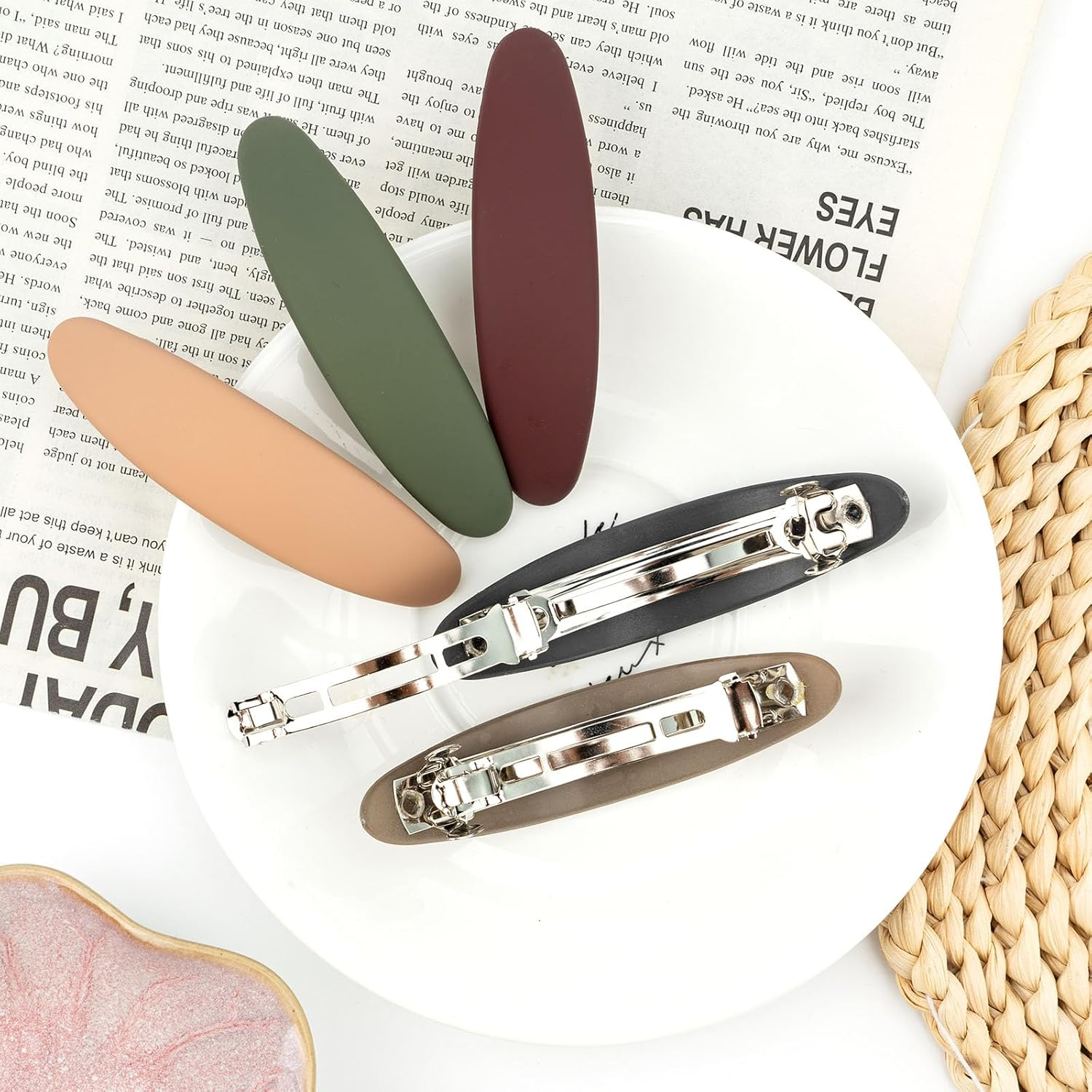 Pack of 5 Hair Clips Women'S Thin Hair, Automatic Hair Clips Vintage, French Hair Clips Women for Thin Hair and Thick Hair, Long Basic Hair Clips Set for Women (B) image number 2