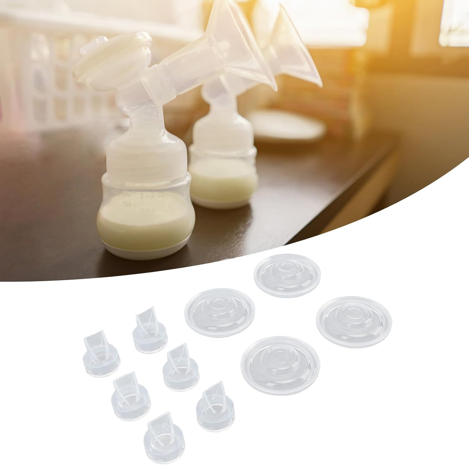 Electric Breast Pump Parts 4-Piece Safe Diaphragm Odorless Duckbill Valves Diaphragm for Breast Feeding image number 1