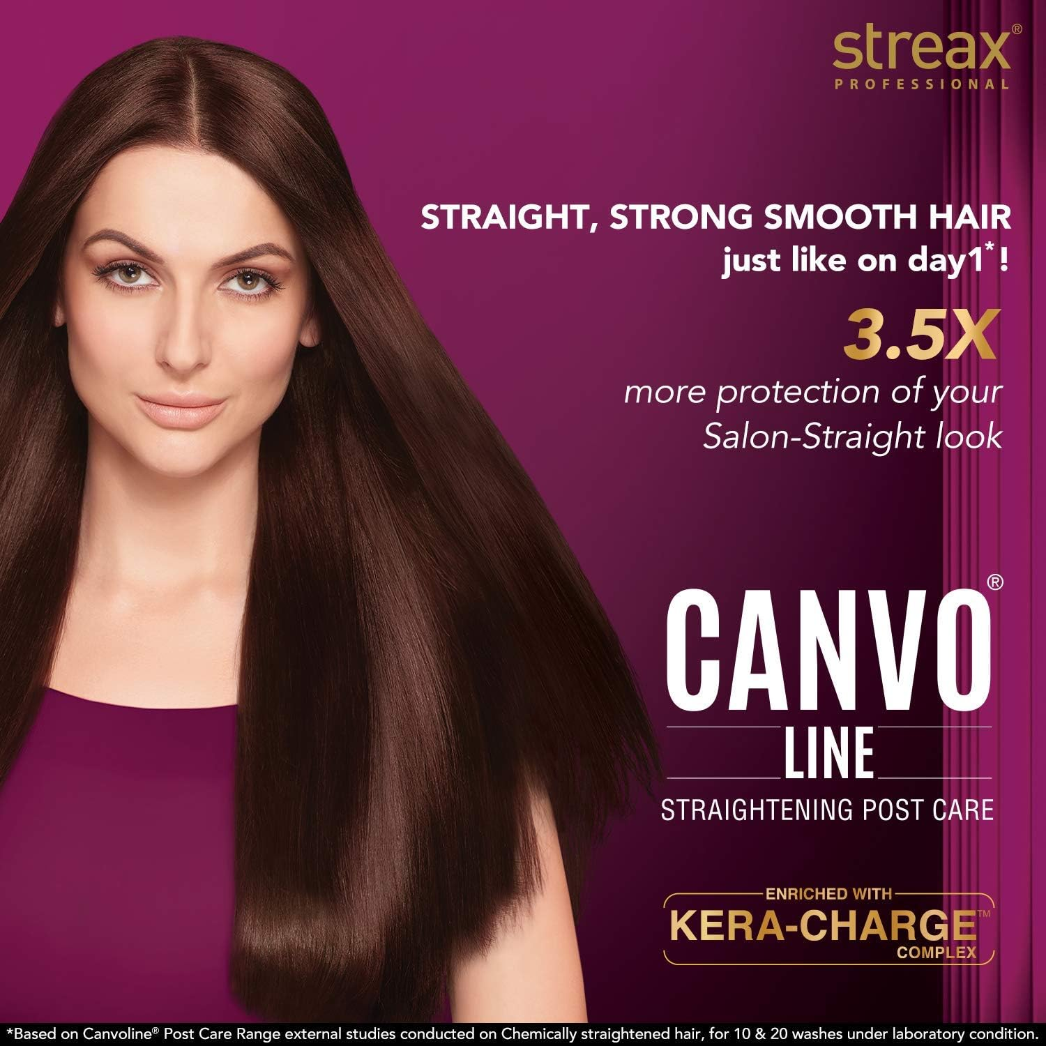 Streax Professional Canvoline Straightening Post Care Shampoo for Women | Chemically Treated Hair - 250Ml | anti Frizz & Hair Breakage | Soft & Tangle Free Hair | Sulphate & Paraben Free image number 3