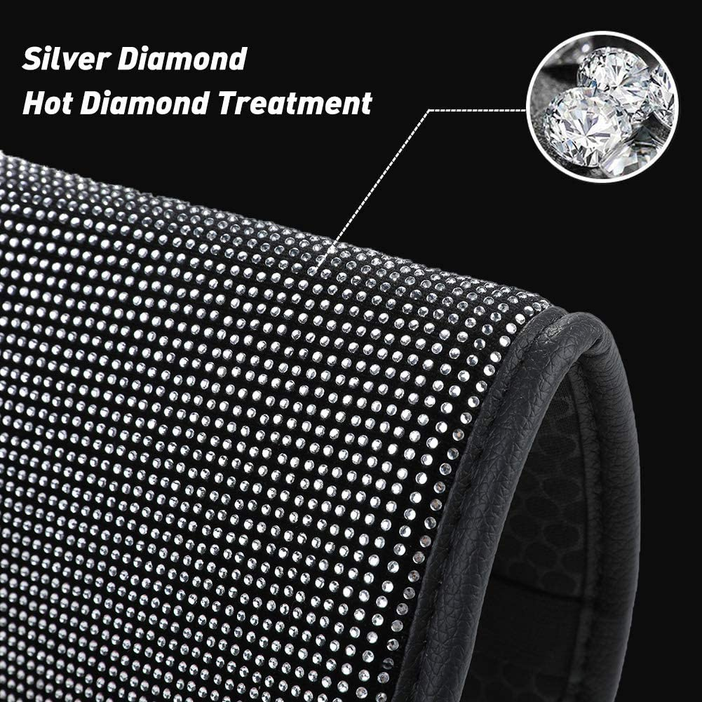 SUHU Bling Car Armrest Cover Cute Charming Auto Center Console Protective Cover Luster Crystal Rhinestone Car Arm Rest Cushion Pad Bling Car Interior Accessory for Women Girl 12.2 X 8.7 Inch 3