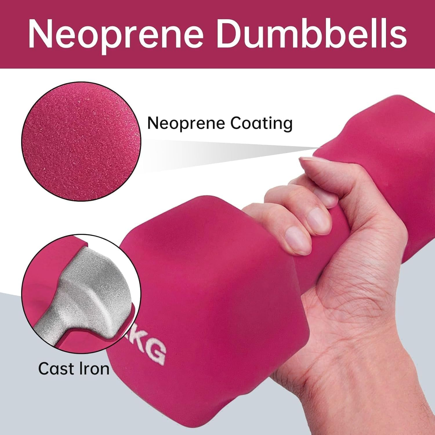 IWORKOUT Neoprene Dumbbells Set,Non Slip with Smooth Grip Fitness & Exercise Dumbbells &ndash; Hexagon Shaped Hand Weights for Women & Men &ndash; Best Choice for Gyms & Home Use image number 1